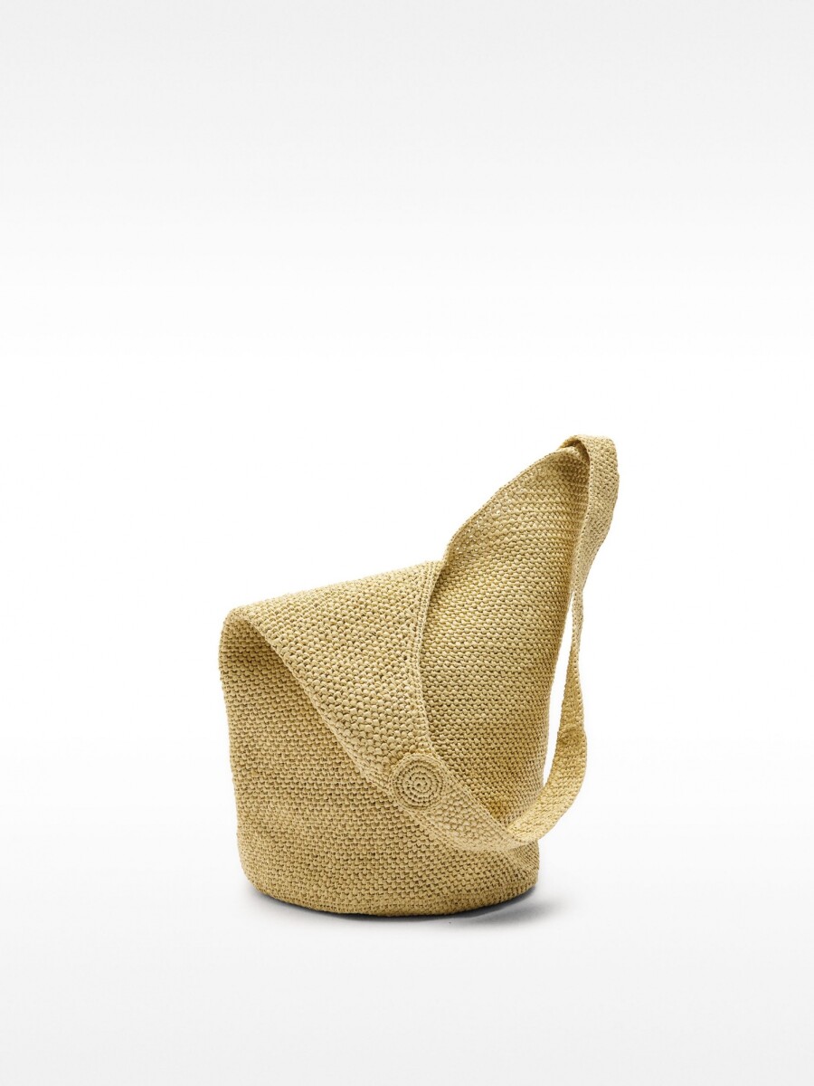 Bolso De Hombro Efecto Rafia Con Detalle Lateral natural