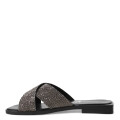 Sandalias de Mujer Bottero con Tiras Cruzadas de Brillos Negro