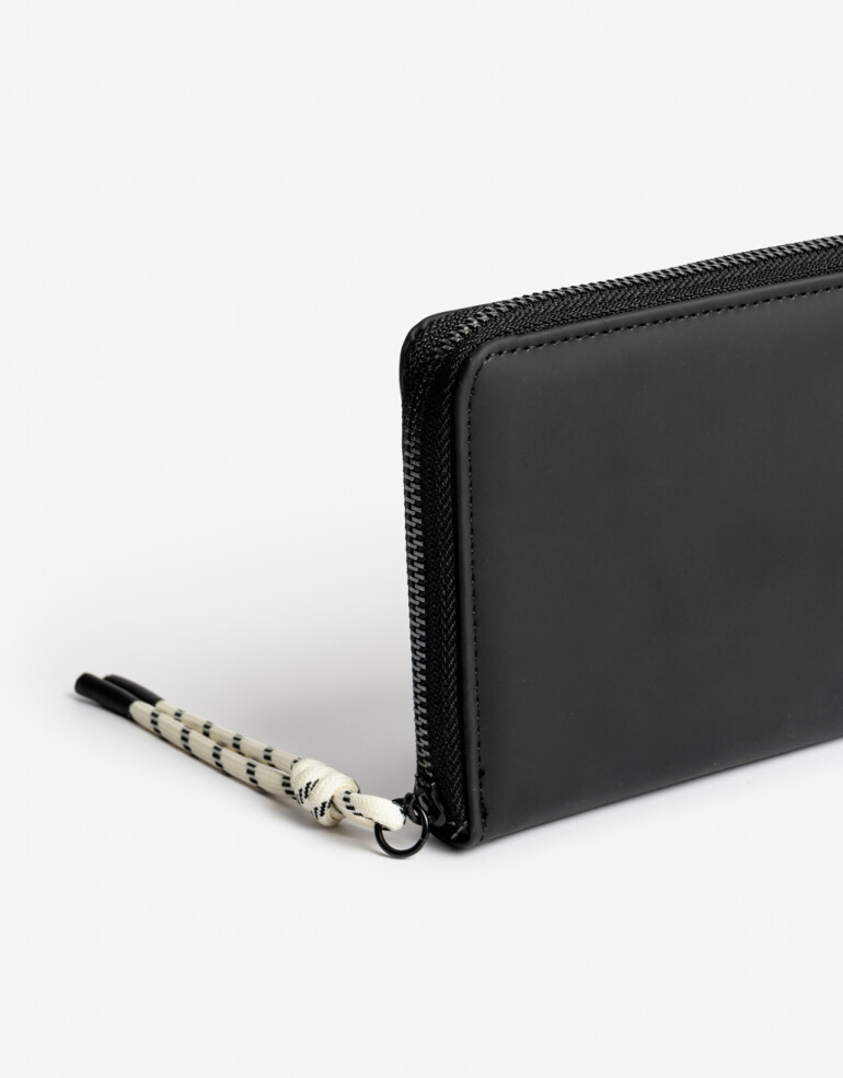 Ficheros Zip Round Billetera Fichero Con Bolsillo - Negro