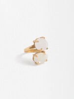 Anillo Cruzado Con Piedras rosa