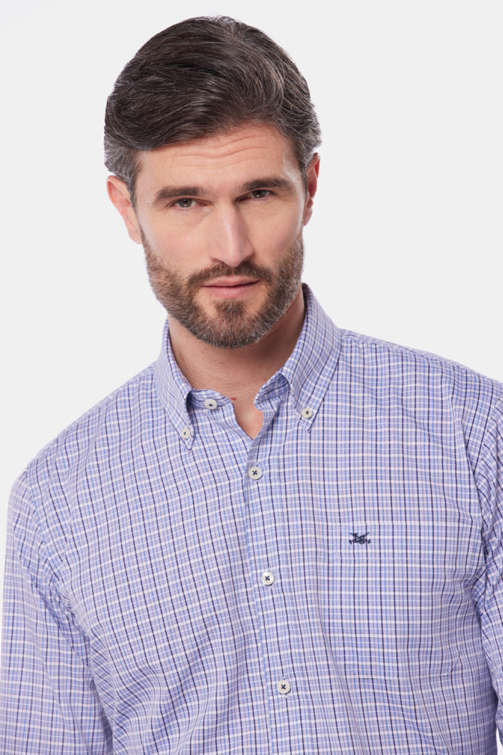 CAMISA SPORT A CUADROS Azul
