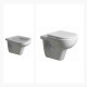 JUEGO INODORO, TAPA, MOCHILA Y BIDET PARA COLGAR FERRUM LINEA BARI descarga a 25cms. 000
