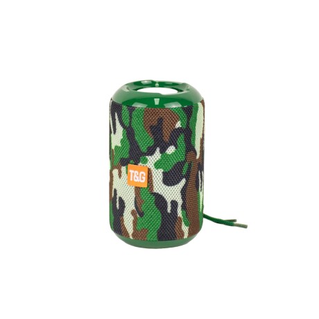 Parlante Cilindro Con Bluetooth Fm Usb Sd A Batería Camuflado
