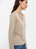 Jersey De Punto Semitransparente beige