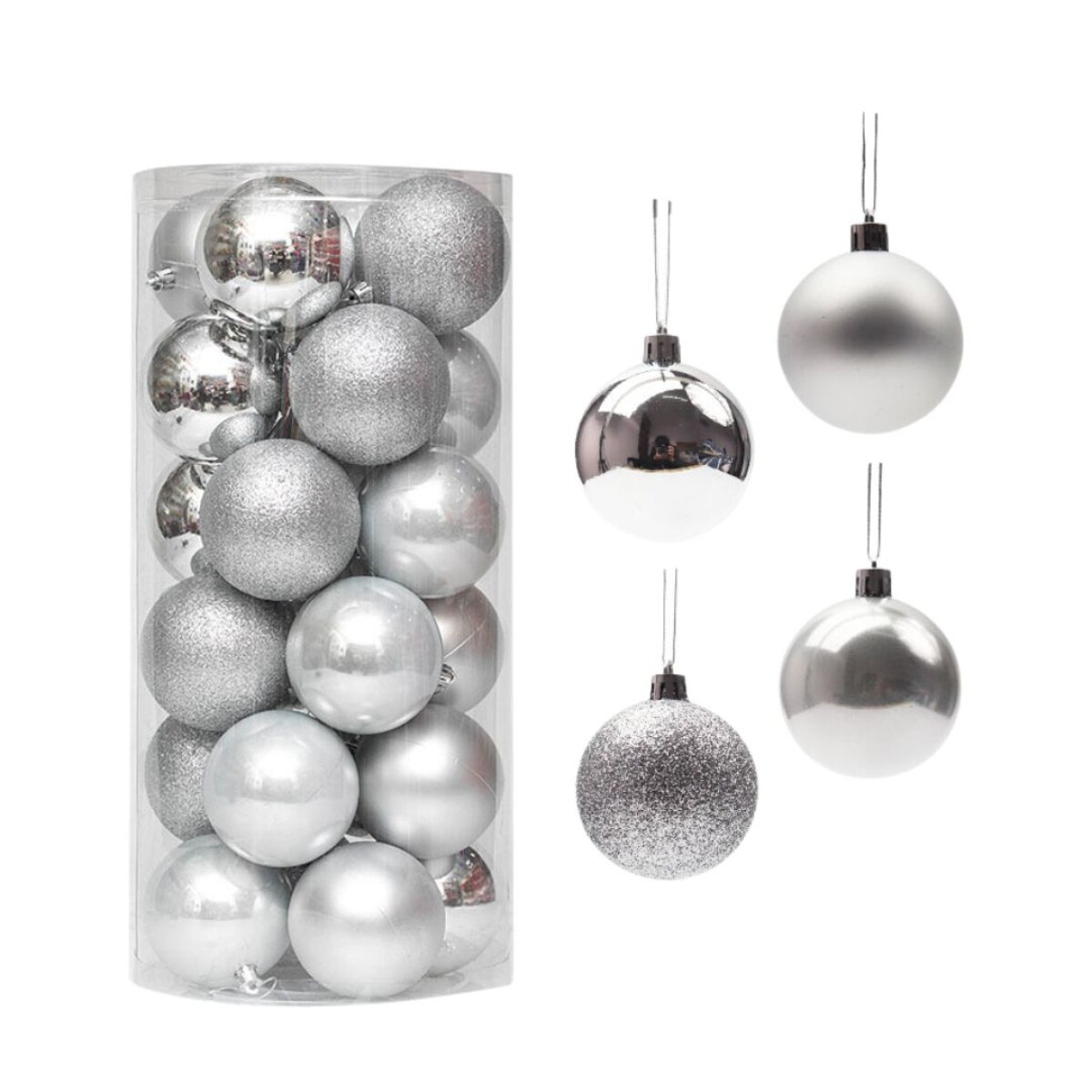 Esferas navideñas x 24 - Gris 