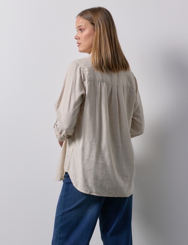 Camisa Lino Solid BEIGE