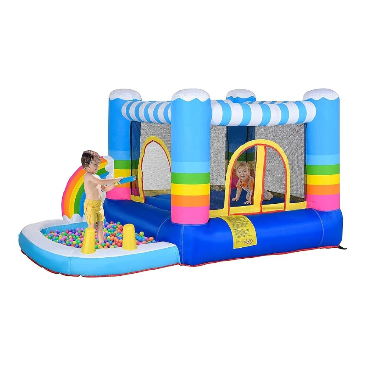 Pelotero Inflable Arcoíris Nube 2 en 1 