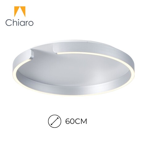 Plafón LED, Diseño anillo cortado, Dimerizable 40W 60CM PLATA