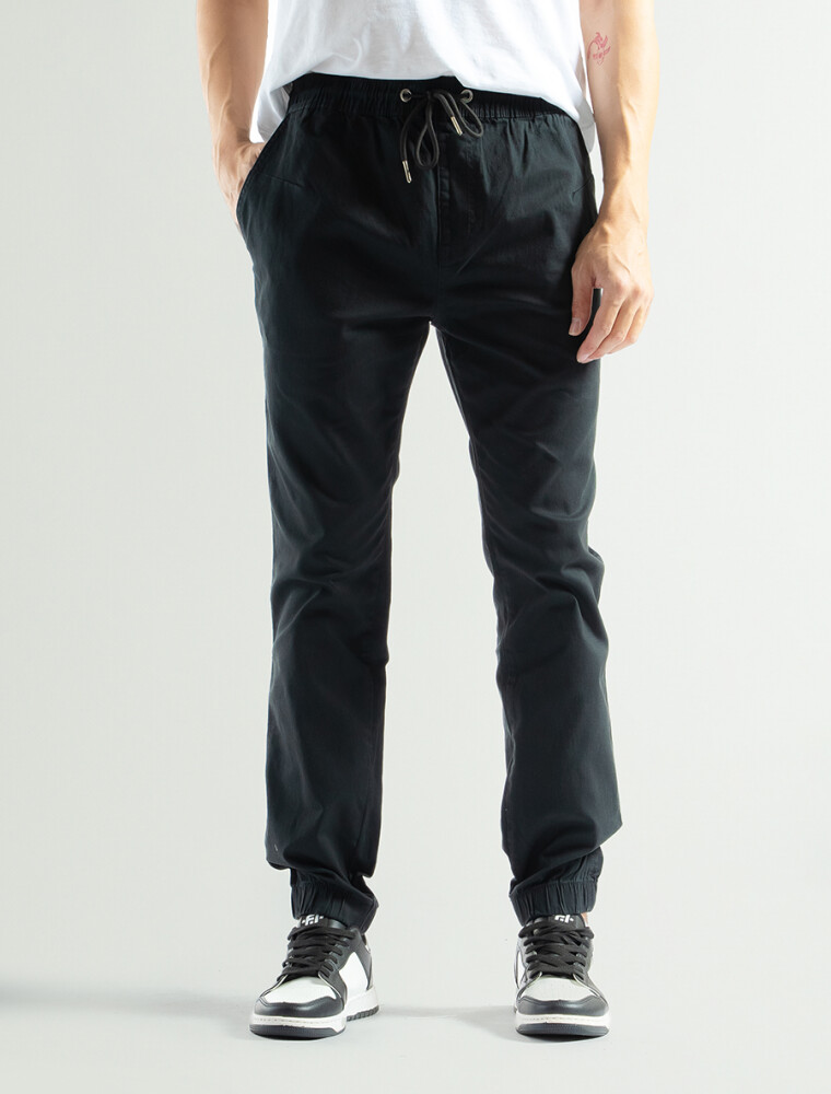 Pantalón Jogger con Puño Negro