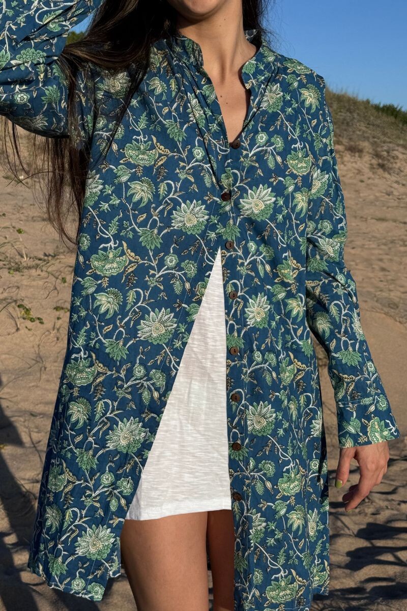 Camisa Cala Block Print - Azul 