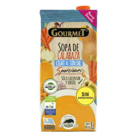 SOPA GOURMET 1L CALABAZA LIGHT S/SAL SOPA GOURMET 1L CALABAZA LIGHT S/SAL