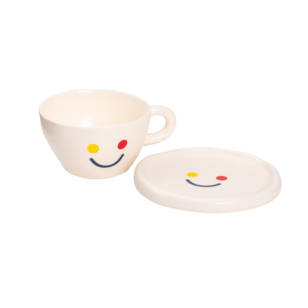 TAZA KIDS SMILE NATURAL/BEIGE CERÁMICA A059