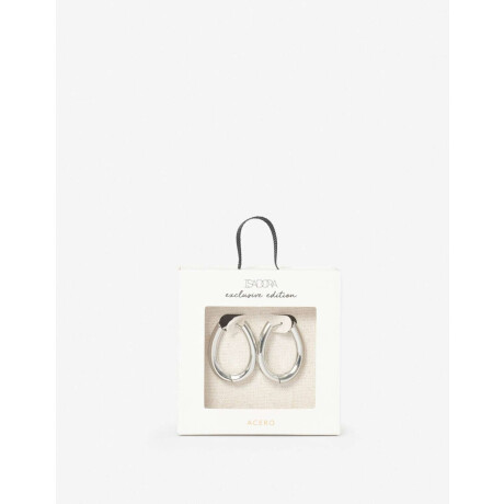 Argollas De Acero Plateado