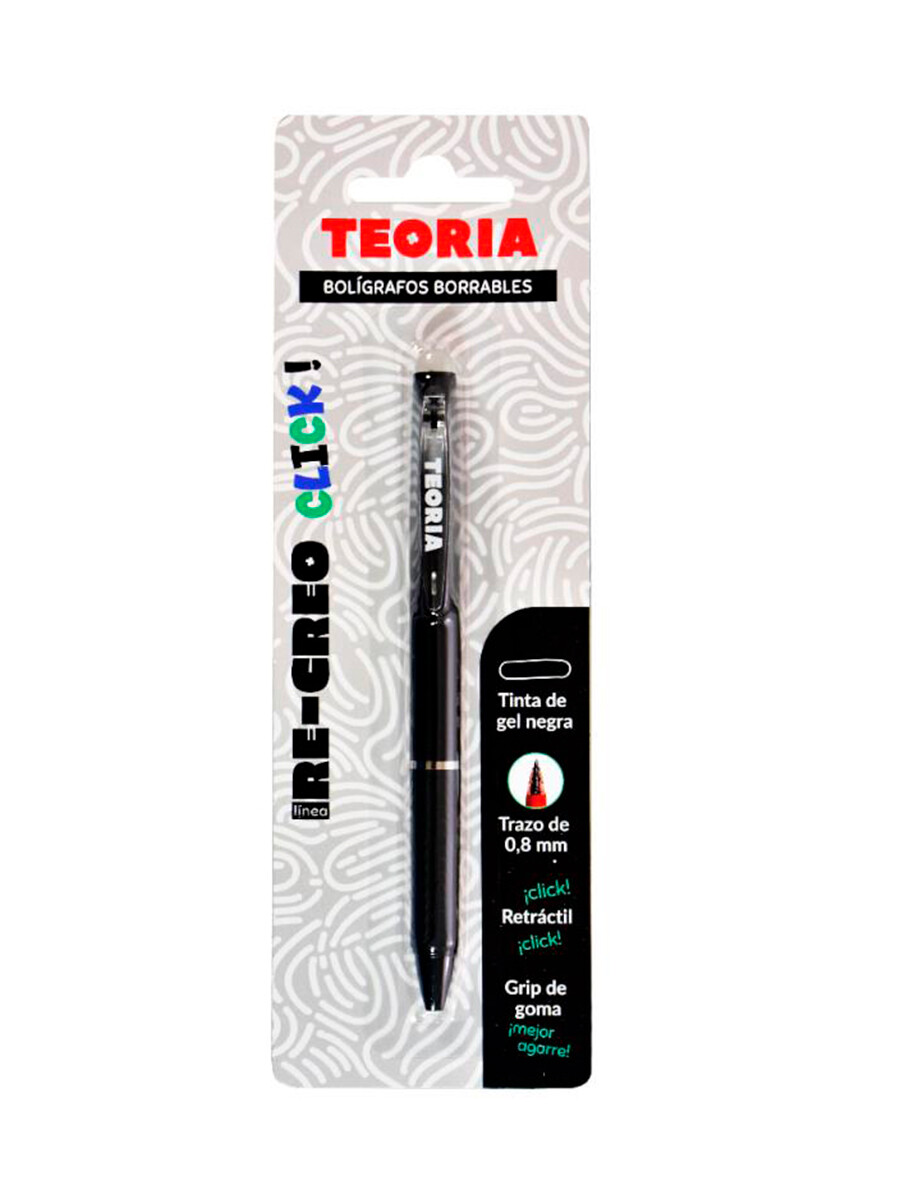 BOLIGRAFO BORRABLE RETRACTIL NEGRO - NEGRO 