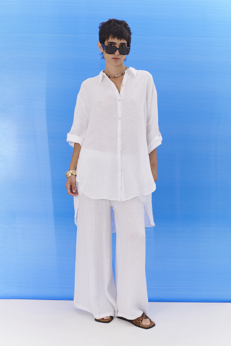 CAMISA LINO OCEAN - BLANCO 