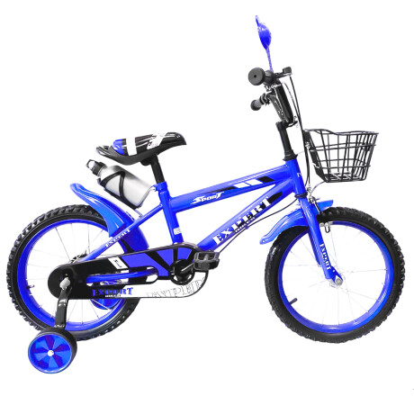 Bicicleta Niño y Niña Montaña Rod 16 C/ Canasto, Rueditas y Acc Azul