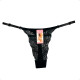 Tanga Colaless Ajustable De Encaje Negro