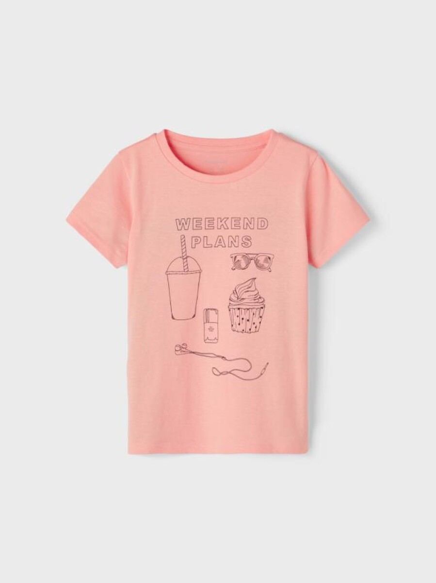 Camiseta De Algodón Estampada - Apricot Blush 