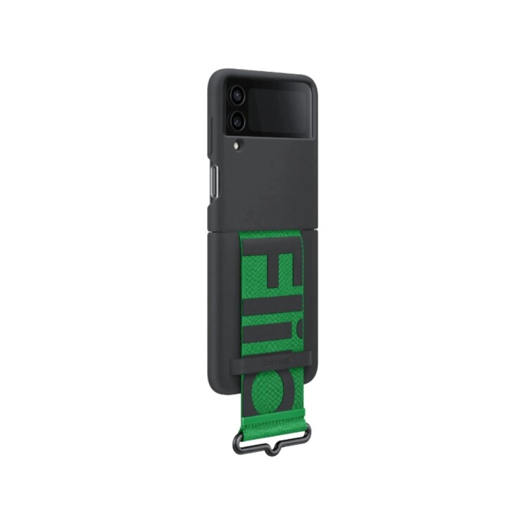 Funda Samsung Silicone Case con Correa para Galaxy Z Flip4 Black