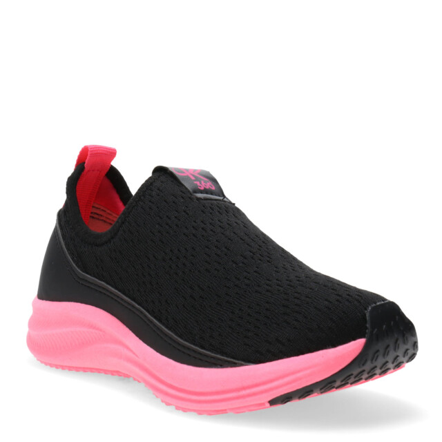 Championes de Niña KIDY sin acordonar con suela de color Negro - Rosado