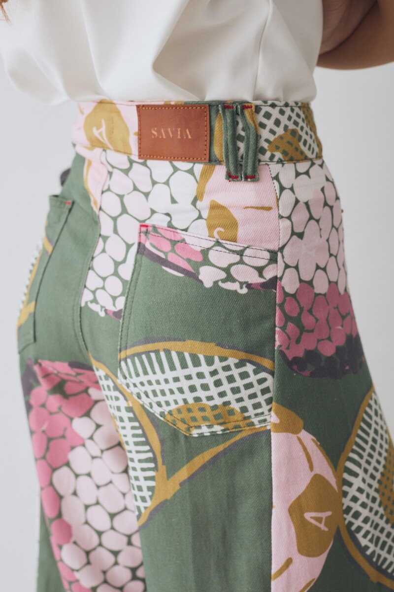 PANTALON WIDE XL PRINT TEAM Macros Verde