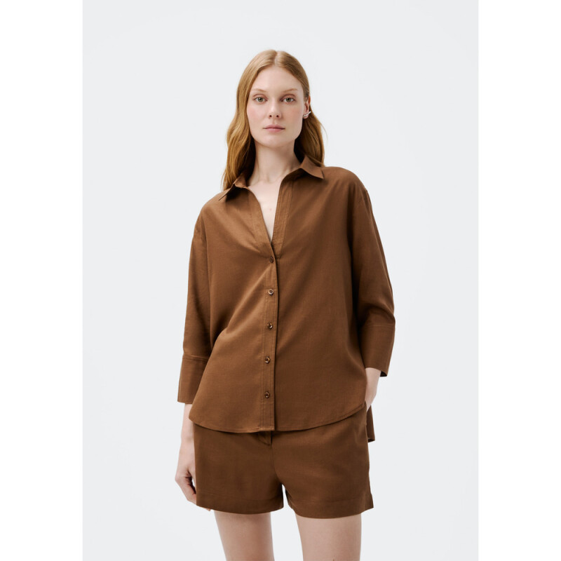 SHORTS FEM MARROM ESCURO
