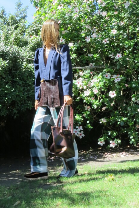 Blazer Office Lana Azul / Chocolate