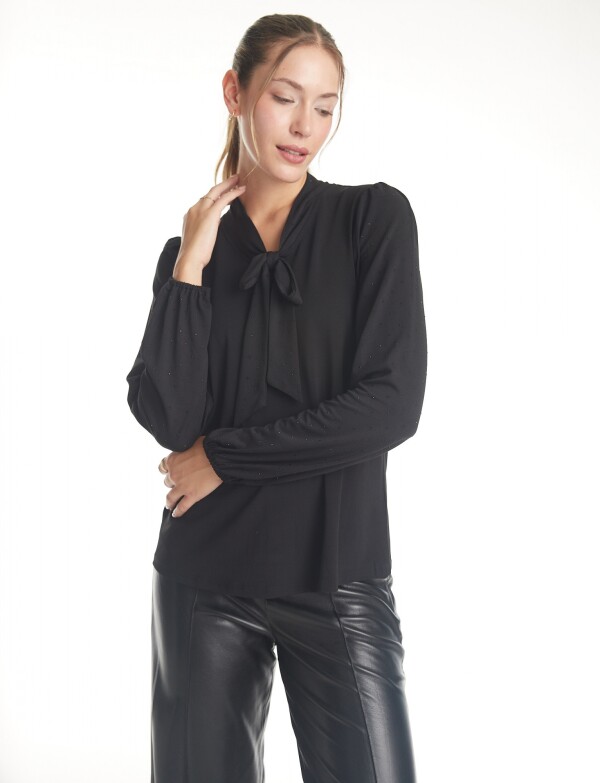 Blusa Lazo & Strass NEGRO