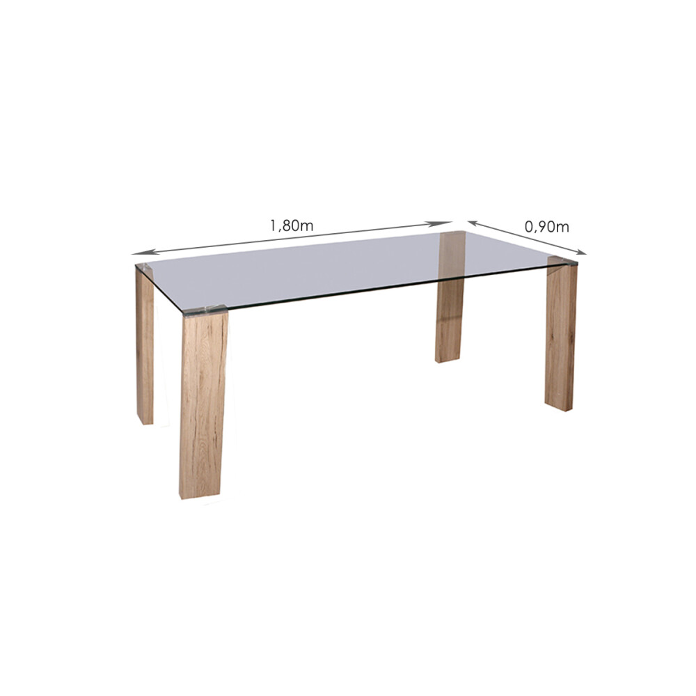 Mesa de vidrio rectangular 1,80m Mesa de vidrio rectangular 1,80m