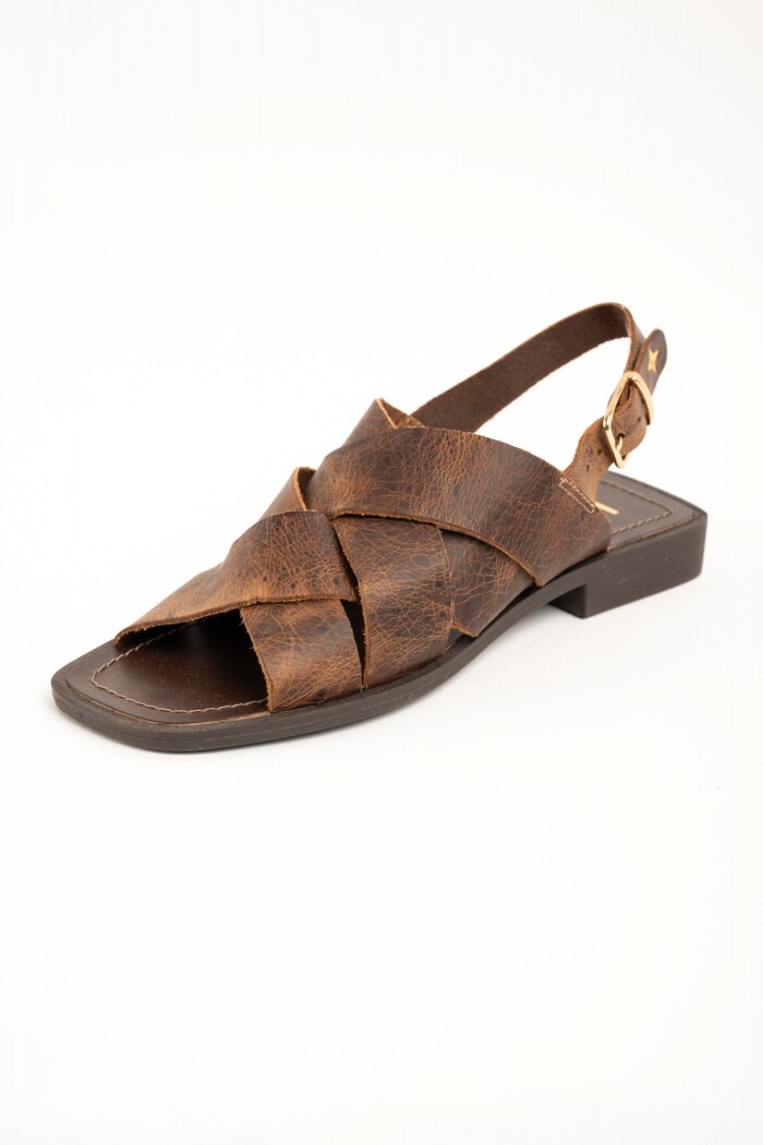 Sandalias Entrecruzada Chocolate