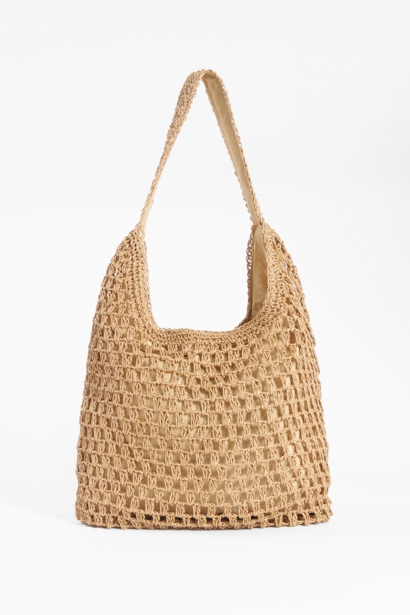 Cartera canasto beige