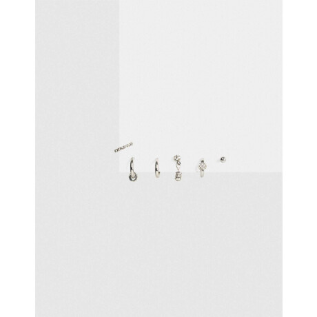 Aros Sets Con strass Plateado