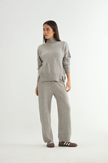 CONJUNTO TEJIDO AZAFRÁN GRIS CLARO