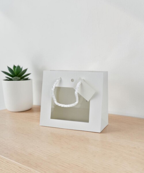 Bolsa con visor 16x08x14 cm BLANCO
