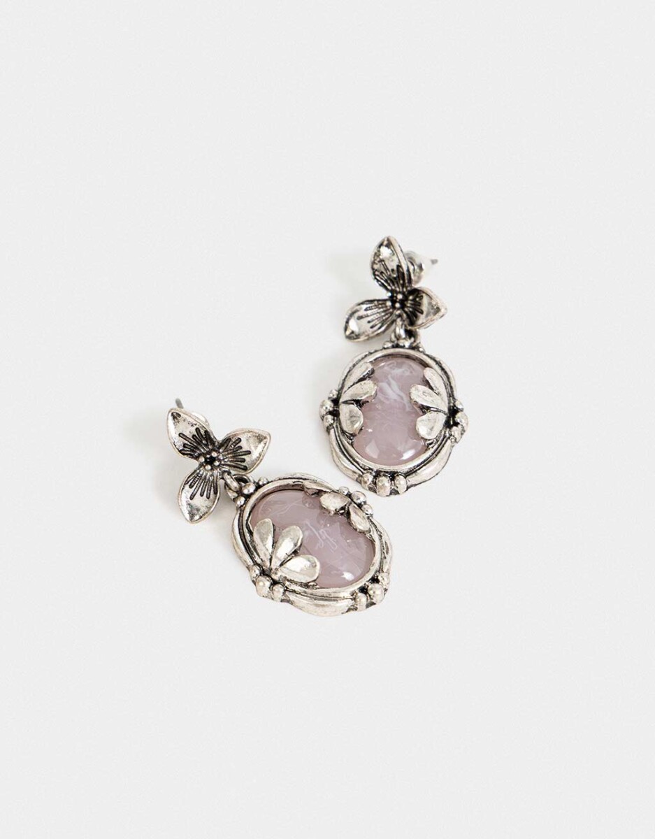 Aros Colgantes Flores 