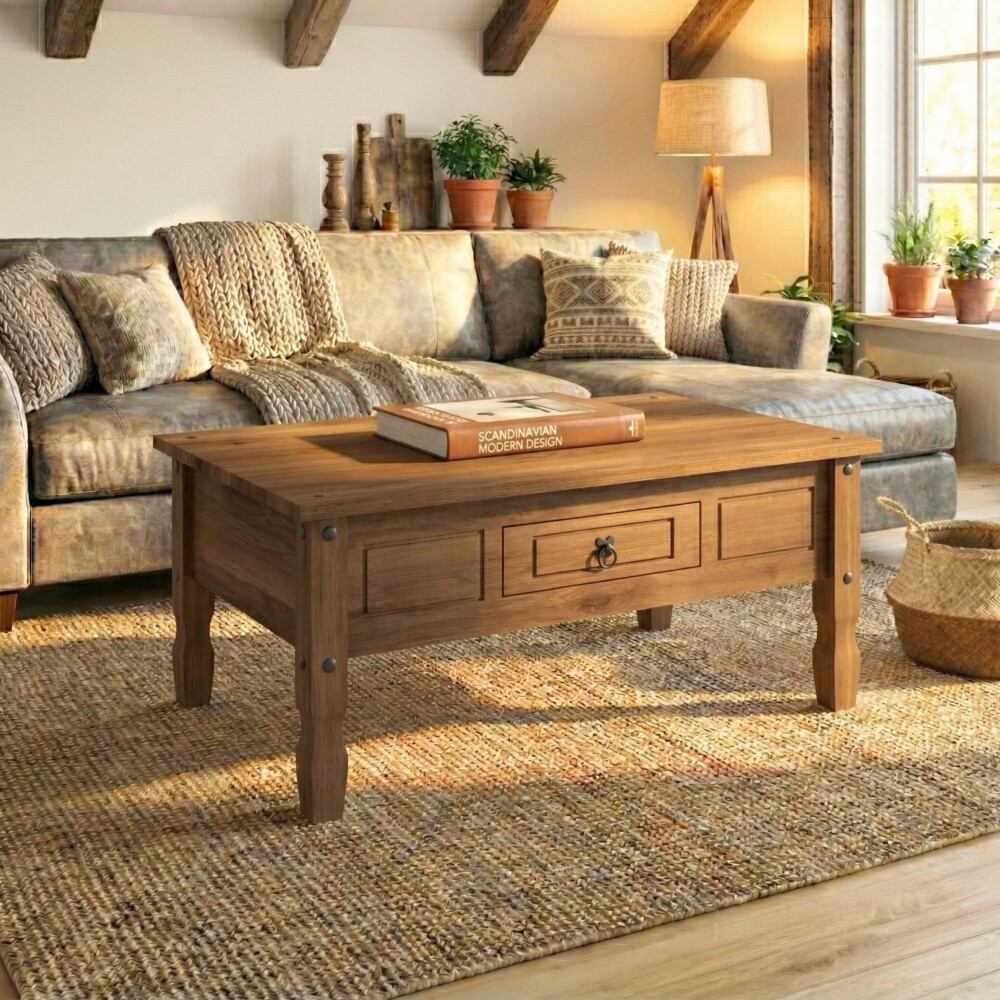 Mesa de Centro - Linea Mexicana - 100x60cm Nogal