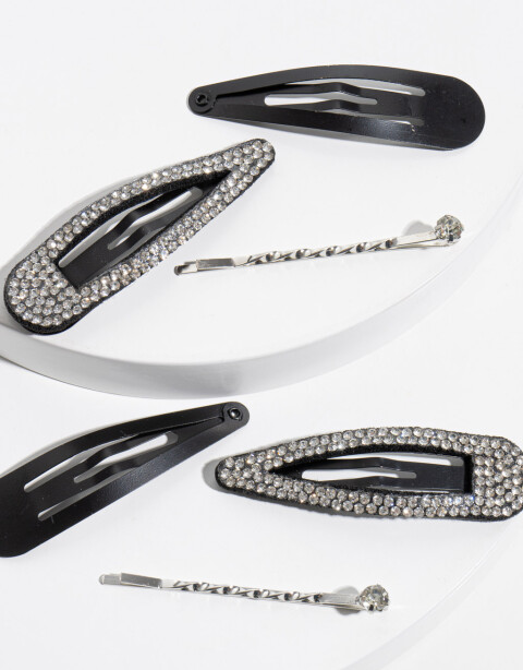 Horquillas con Accesorios Strass Set De Hebillas Strass - Combinacion Bicolor