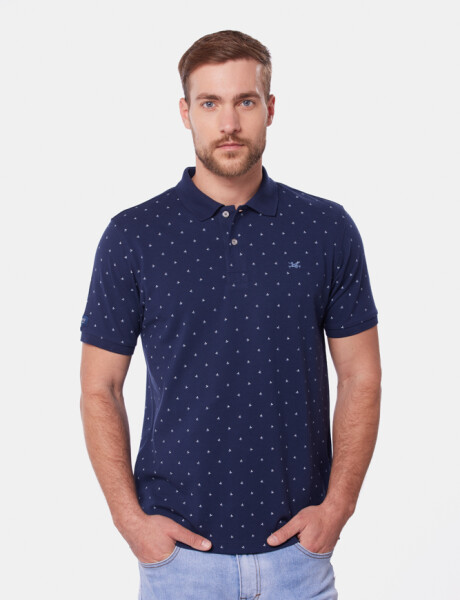 REMERA POLO ESTAMPADA Azul