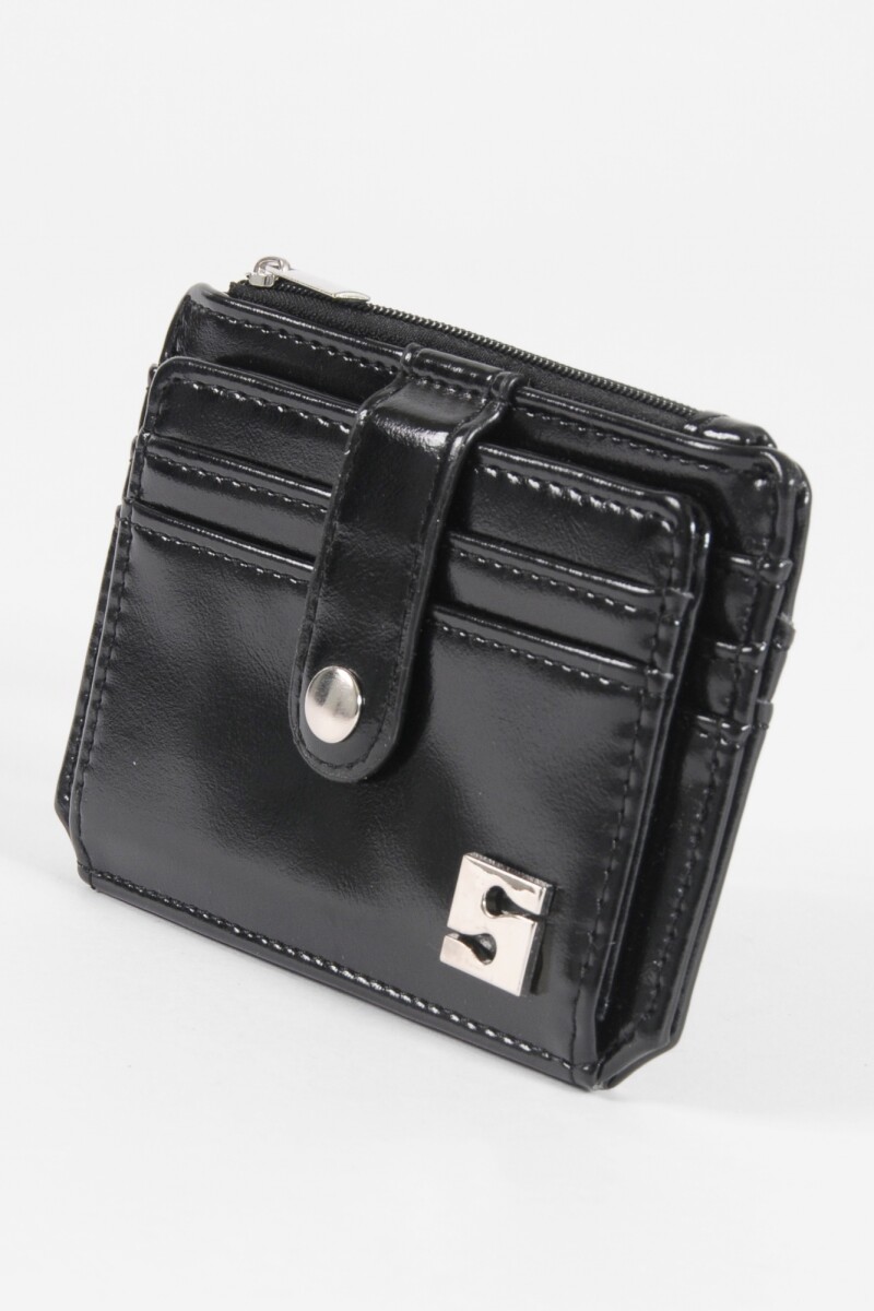 Tarjetero flap monedero negro