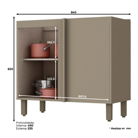 BAJO MESADA ESQUINERO 84 CM MDF CONNECT