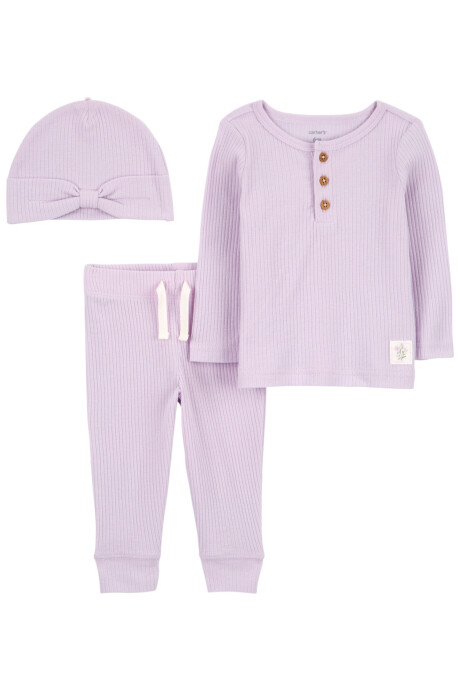 Set tres piezas de algodón térmico, pantalón, remera y gorro Set tres piezas de algodón térmico, pantalón, remera y gorro