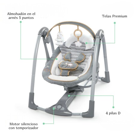 Columpio para Bebé Portátil con Balanceo Automático Bright Starts Columpio para Bebé Portátil con Balanceo Automático Bright Starts