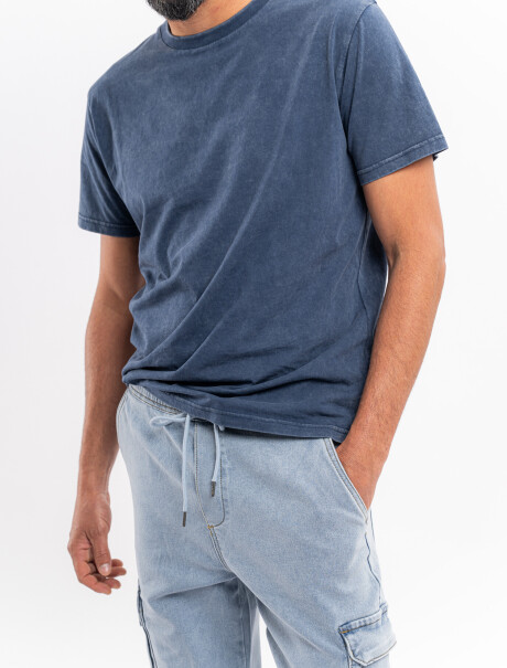 T-shirt m/c estoneada azul