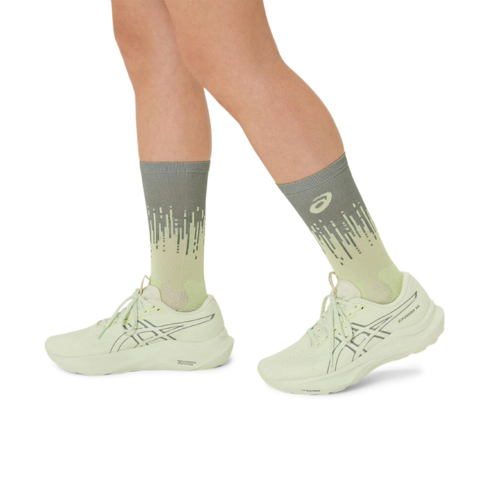 Medias Running Performance Run Sock Crew Unisex Monument Blue/whisper Green