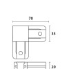 CONECTOR EN L PARA RIEL NEGRO CONECTOR EN L PARA RIEL NEGRO