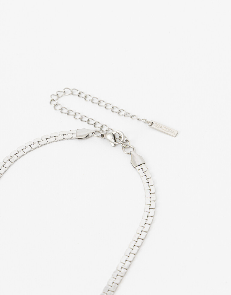 Collares Cortos Metal Collar Corto De Acero - Plateado