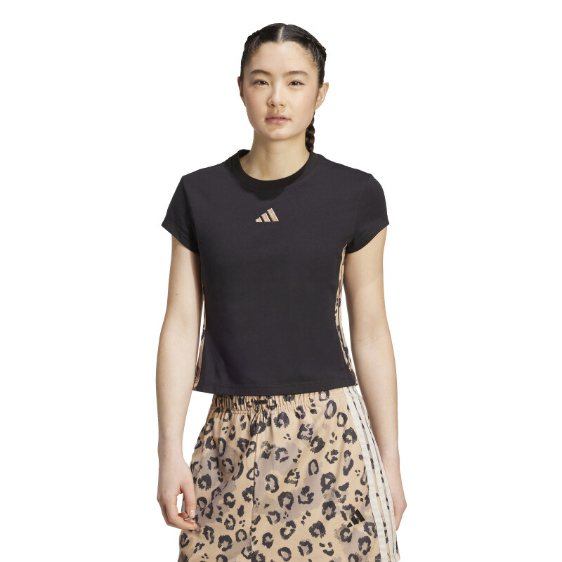 Remera de Mujer Adidas Animal Print Negro - Beige