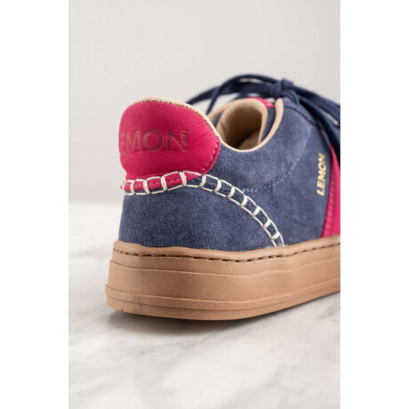 Zapatilla Combinada Gamuza Azul