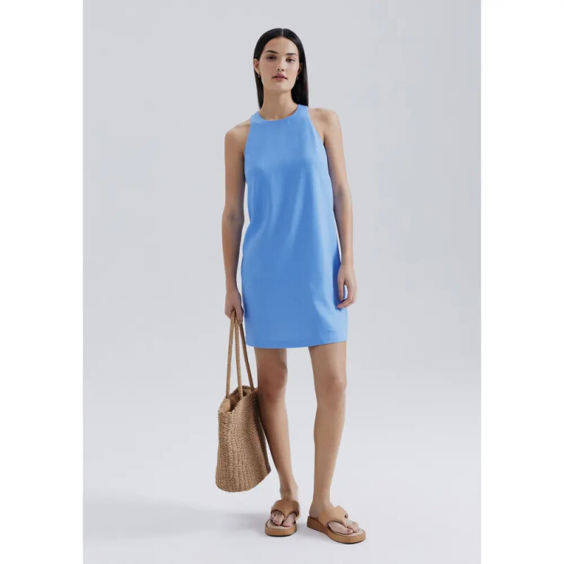 VESTIDO FEM AZUL CARIBE/CHUMBO/BLANCO