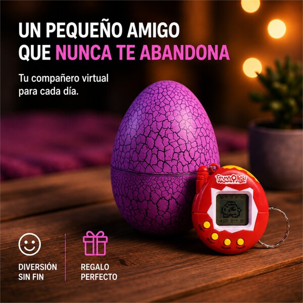 Juego de Mascota Virtual con Huevo y Consola Llavero Violeta 1
